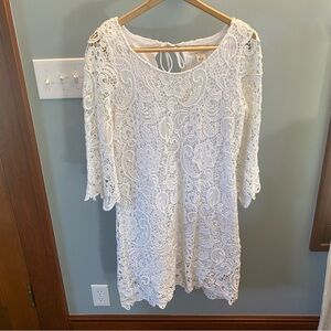 NWT Arden B White Crochet Dress- SZ M